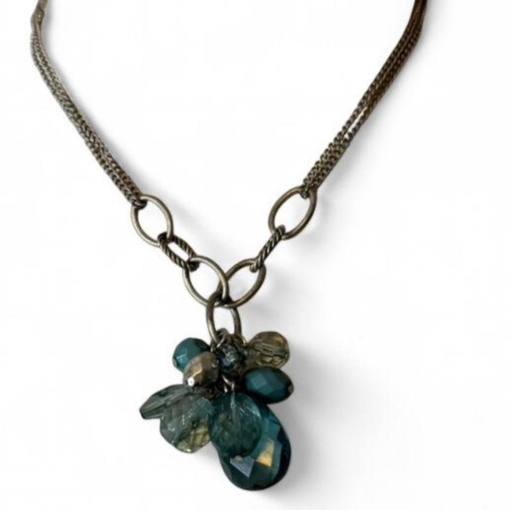 Y2K‎ Blue Crystal Cluster Necklace